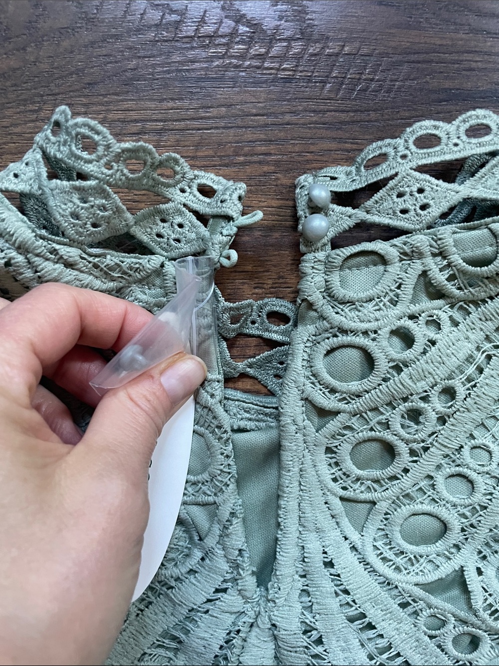 Sea foam lace top - Picture 5 of 8